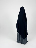 Khimar arrondi en jersey - Noir