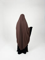 Khimar arrondi en jersey - Marron