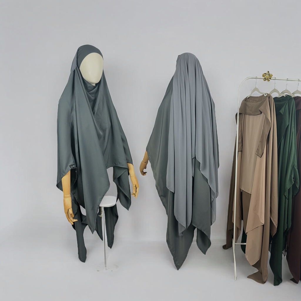 Juwayriya Two-Tone Khimar - Multiple Colors
