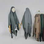 Juwayriya Two-Tone Khimar - Multiple Colors