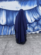 Maxi khimar arrondi en jersey - Bleu marine