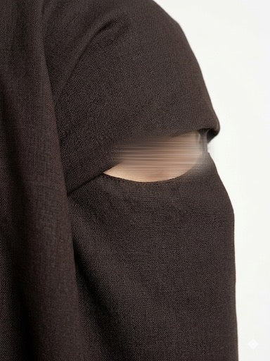 Niqab modulable en woolpeach et mousseline