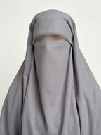 Niqab modulable en woolpeach et mousseline