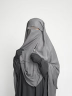 Niqab modulable en woolpeach et mousseline