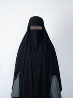 Khimar arrondi en jersey - Noir