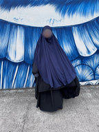 Maxi khimar arrondi en jersey - Bleu marine