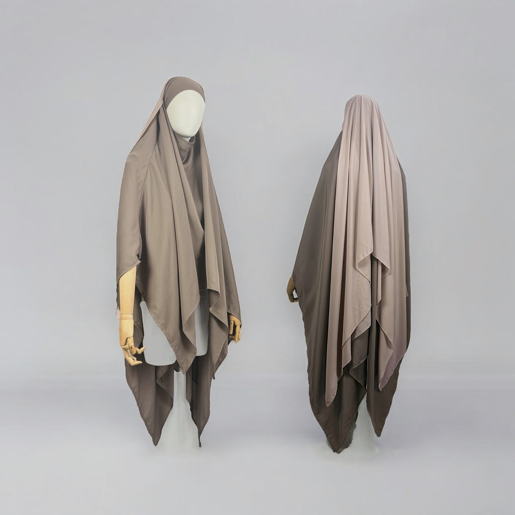 Juwayriya Two-Tone Khimar - Multiple Colors