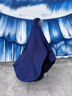Maxi khimar arrondi en jersey - Bleu marine