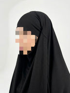 Khimar arrondi en jersey - Noir