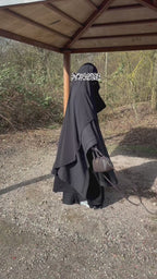 Maxi khimar arrondi en jersey - Noir